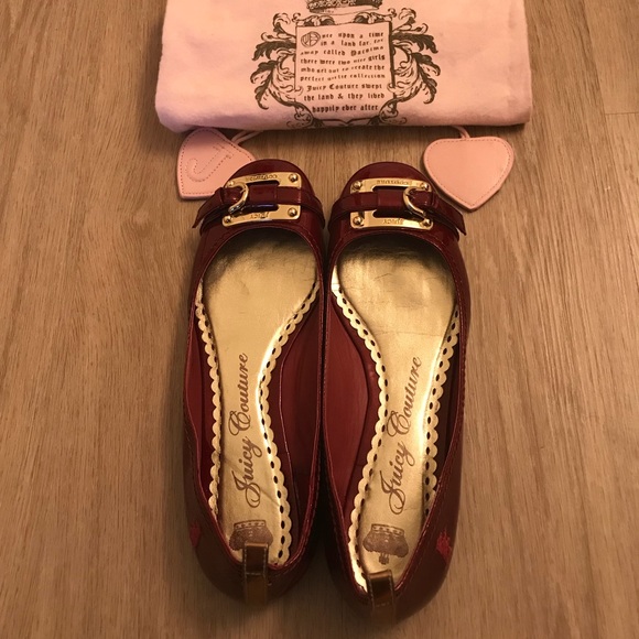 Juicy Couture Shoes - Juicy Couture burgundy ballerinas flat shoes 7.5